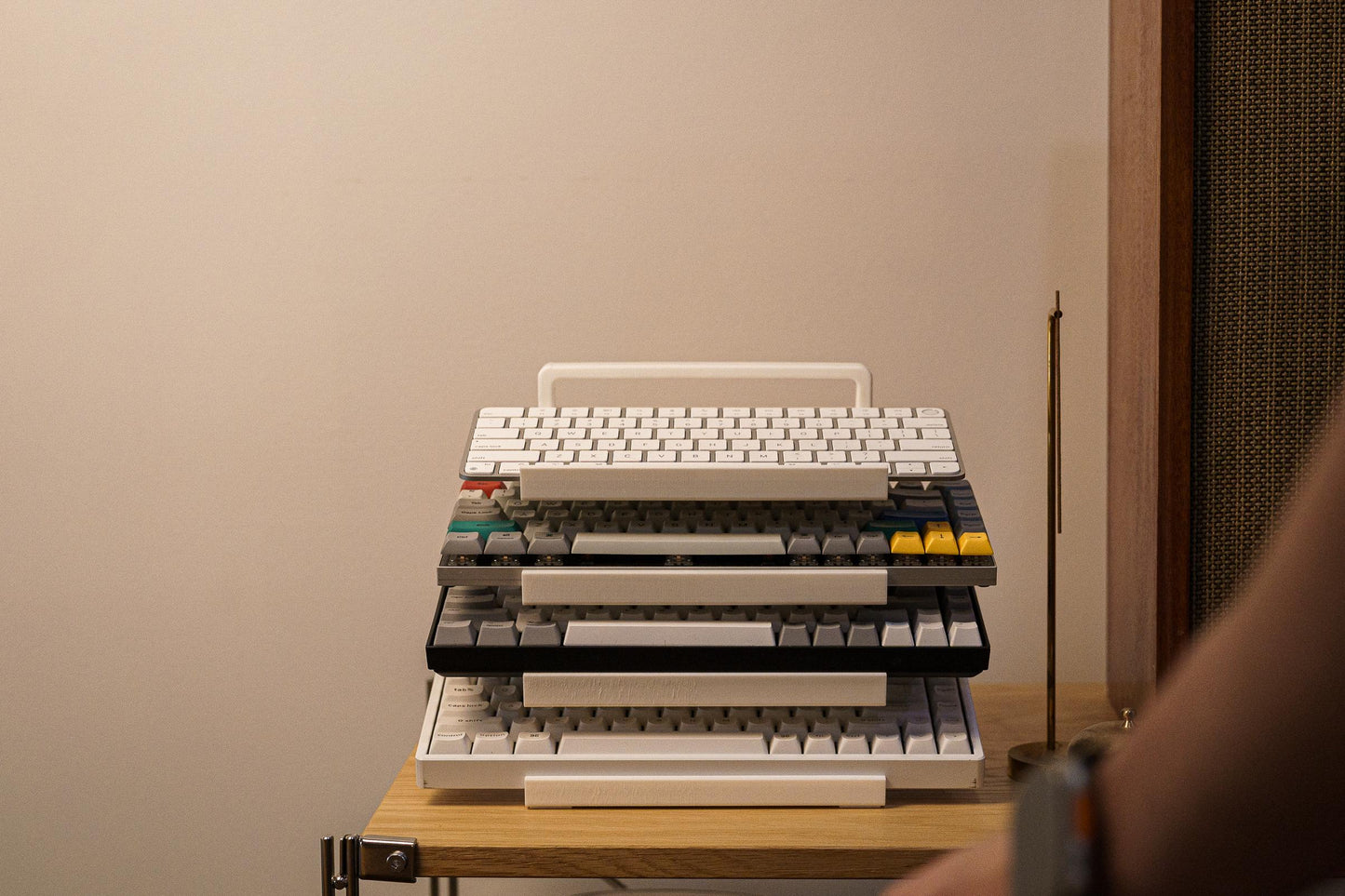 KDS-1WH: Keyboard Display Stand, Wide, Handle, 4 Tiers, Stable, Non-Slip, Fits Most Keyboards