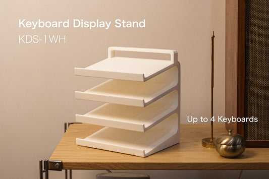 KDS-1WH: Keyboard Display Stand, Wide, Handle, 4 Tiers, Stable, Non-Slip, Fits Most Keyboards