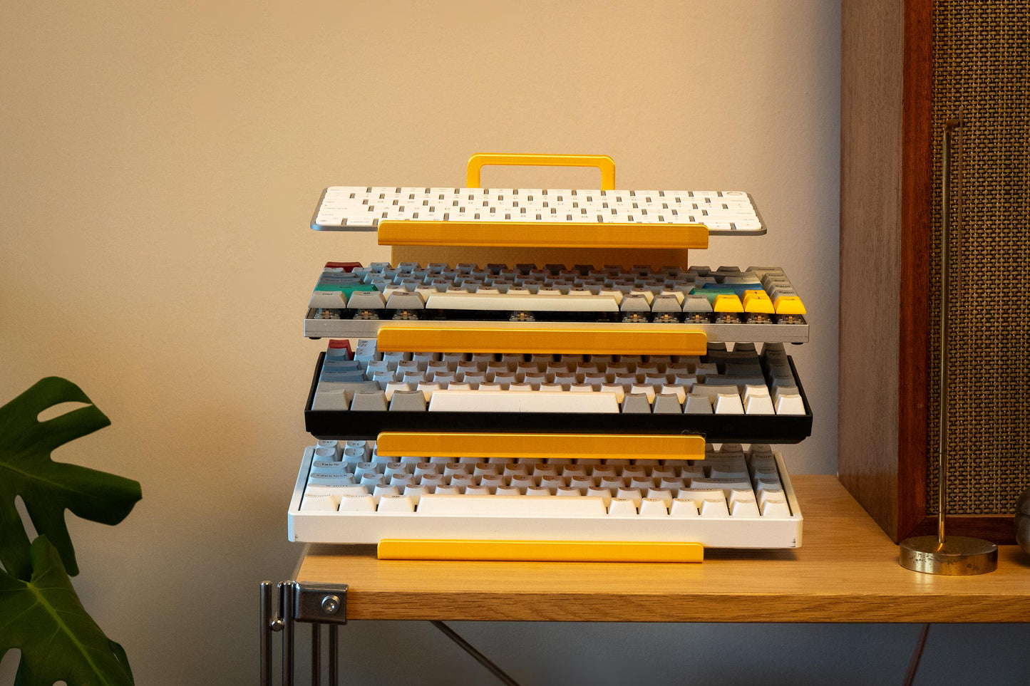 KDS-1WH: Keyboard Display Stand, Wide, Handle, 4 Tiers, Stable, Non-Slip, Fits Most Keyboards